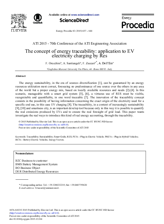 (PDF) The Concept of Energy Traceability: Application to EV Electricity ...