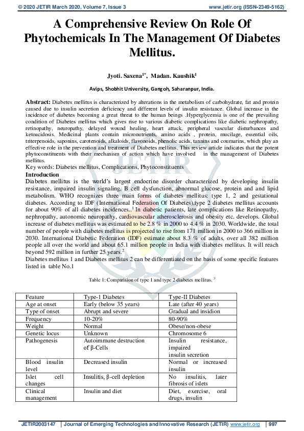 (PDF) A Comprehensive Review On Role Of Phytochemicals In The ...