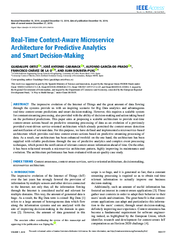 (PDF) Real-Time Context-Aware Microservice Architecture for Predictive ...