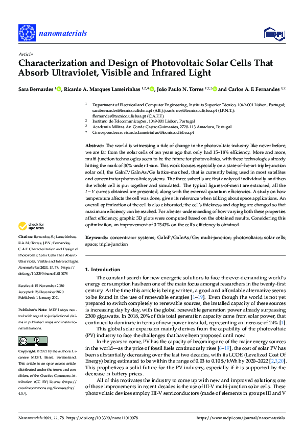 (PDF) Characterization and Design of Photovoltaic Solar Cells That ...