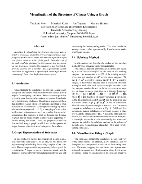 (PDF) Visualization of the structure of classes using a graph