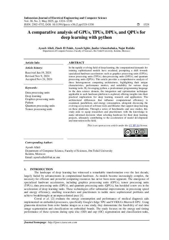 (PDF) A comparative analysis of GPUs, TPUs, DPUs, and QPUs for deep ...