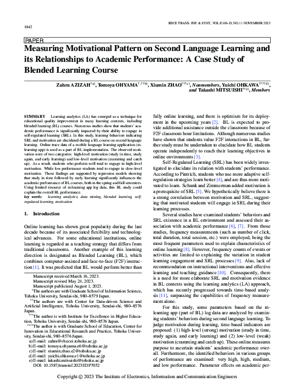 (PDF) Measuring Motivational Pattern on Second Language Learning and ...