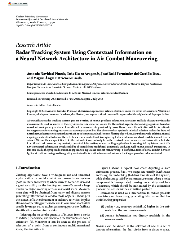(PDF) Radar Tracking System Using Contextual Information on a Neural ...