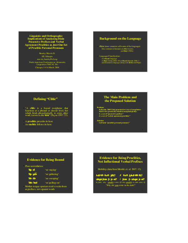 (PDF) Linguistic and Orthographic Implications of Analyzing Dizin ...
