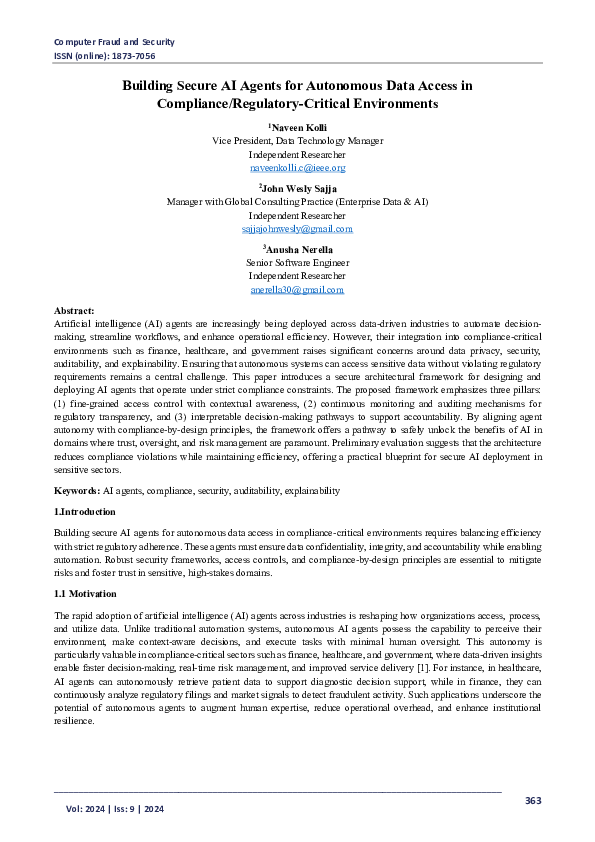 (PDF) Building Secure AI Agents for Autonomous Data Access in ...