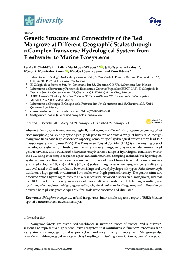 (PDF) Genetic Structure and Connectivity of the Red Mangrove at ...