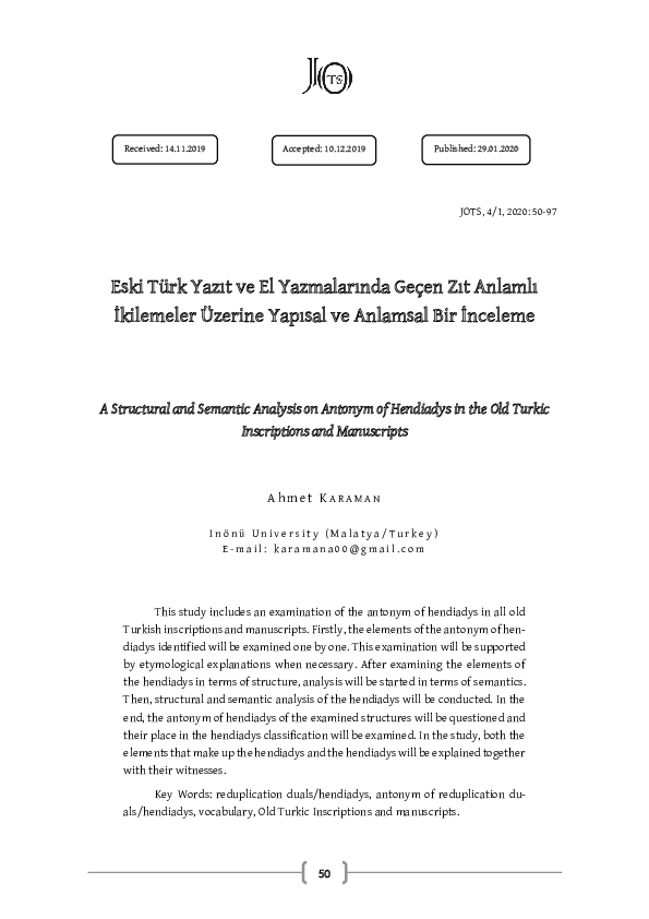 (PDF) A Structural and Semantic Analysis on Antonym of Hendiadys in the ...