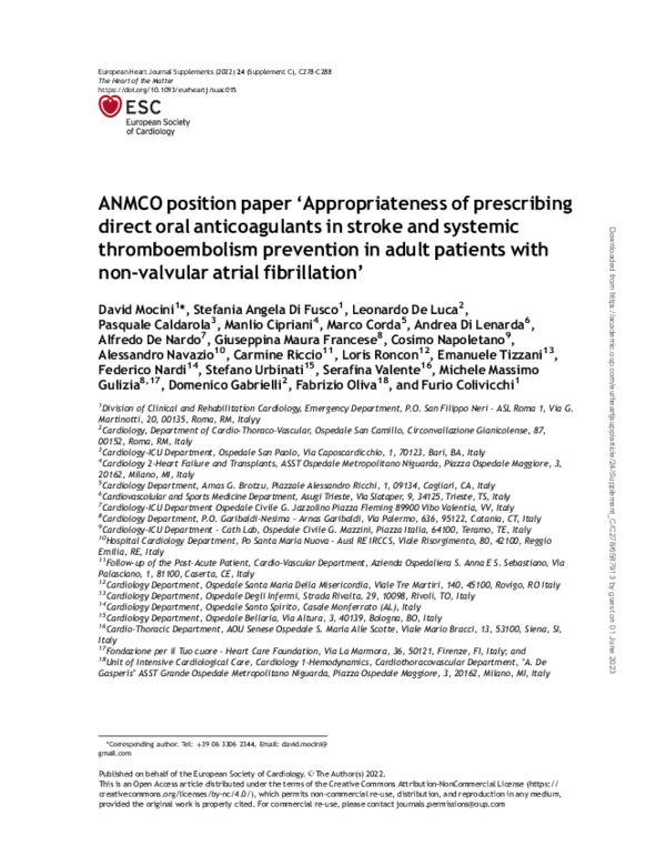 (PDF) ANMCO position paper ‘Appropriateness of prescribing direct oral ...