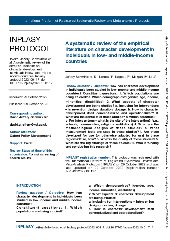 (PDF) A systematic review of the empirical literature on character ...