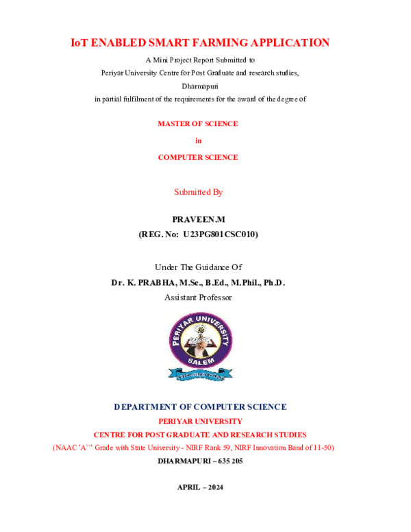 Pdf Iot Enabled Smart Farming Application
