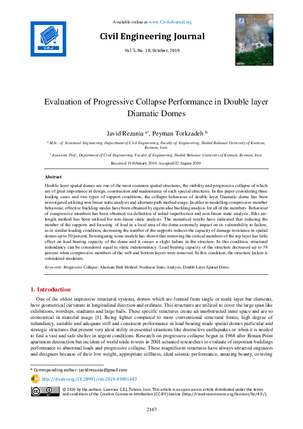 (PDF) Evaluation of Progressive Collapse Performance in Double layer ...