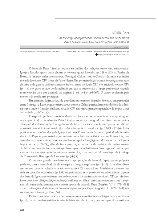 (PDF) LINEHAN, Peter - At the edge of Reformation: Iberia before the ...