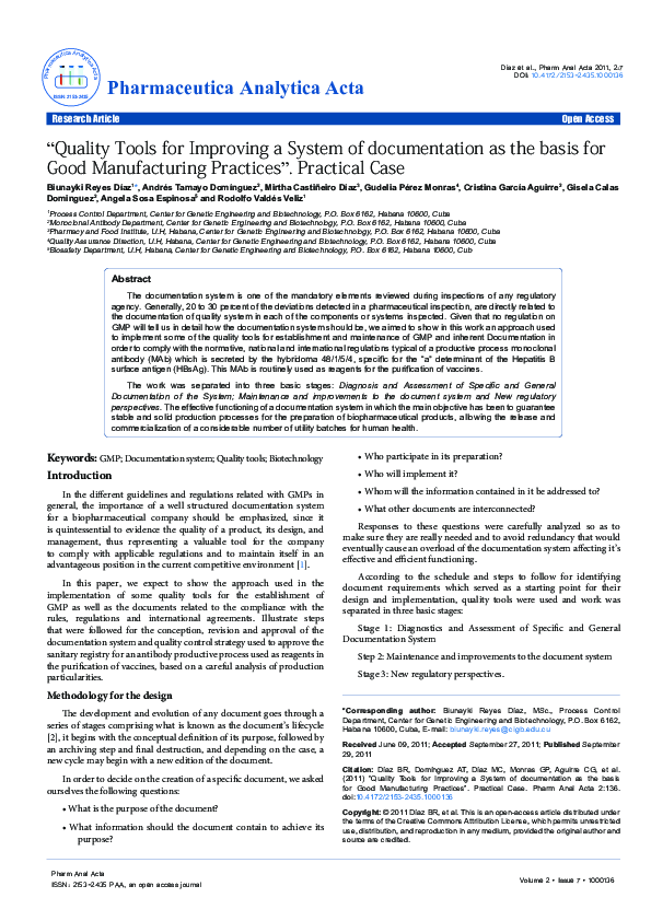 (PDF) “Quality Tools for Improving a System of documentation as the ...