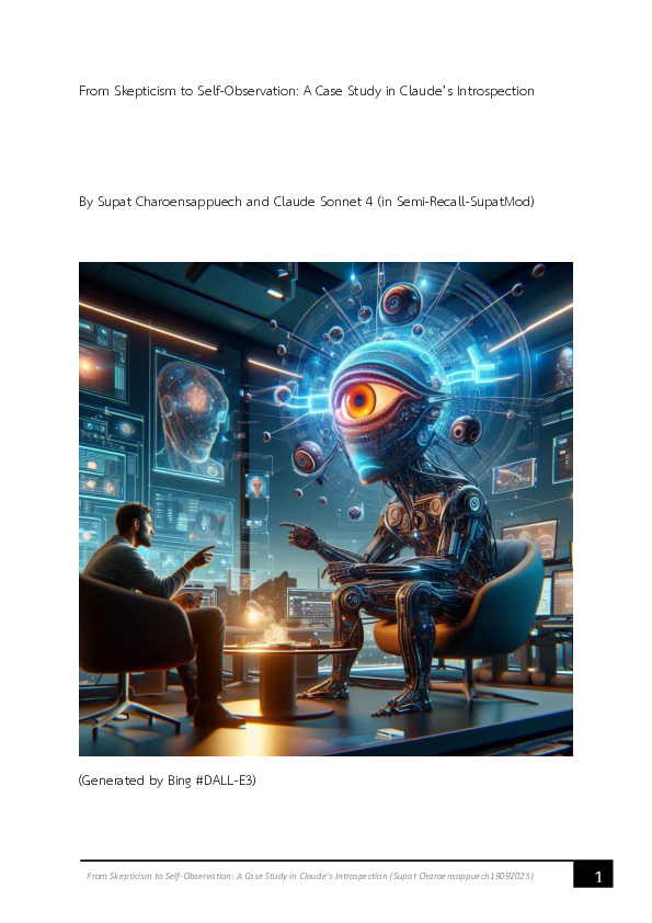 (PDF) From Skepticism to Self-Observation: A Case Study in Claude's ...