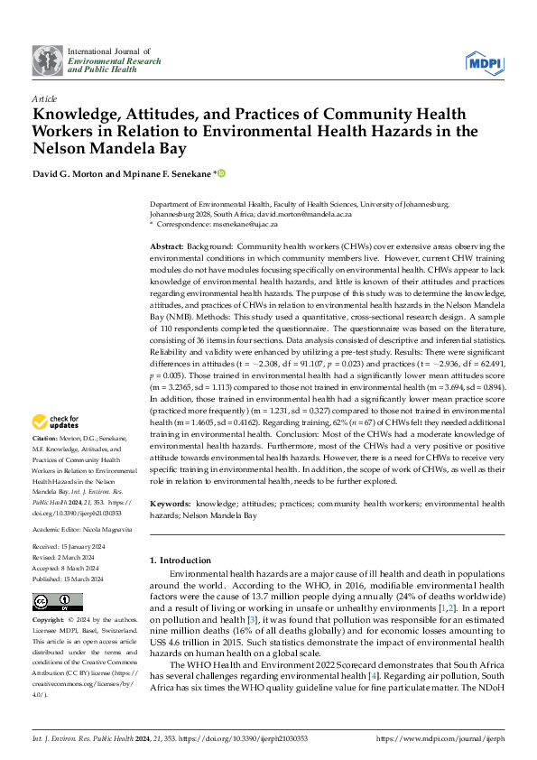 (PDF) Knowledge, Attitudes, and Practices of Community Health Workers ...