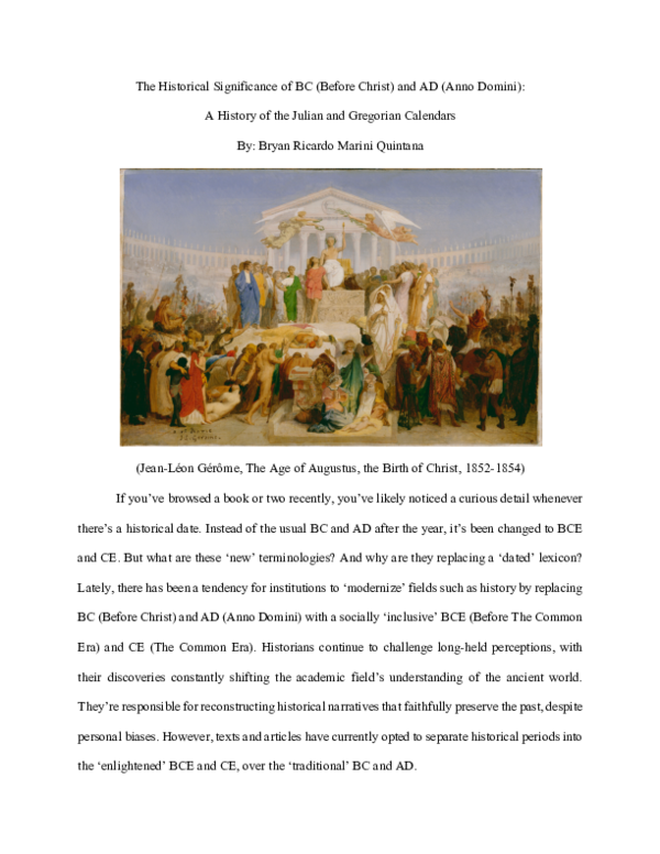 T-スクェア・B.C.A.D. : Before Christ & Anno … PDF) The Historical Significance of BC (Before Christ) and AD