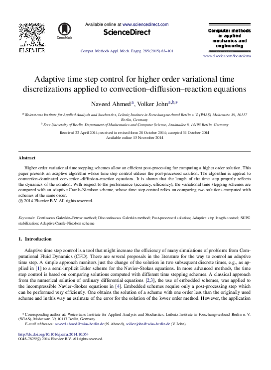 (PDF) Adaptive time step control for higher order variational time ...