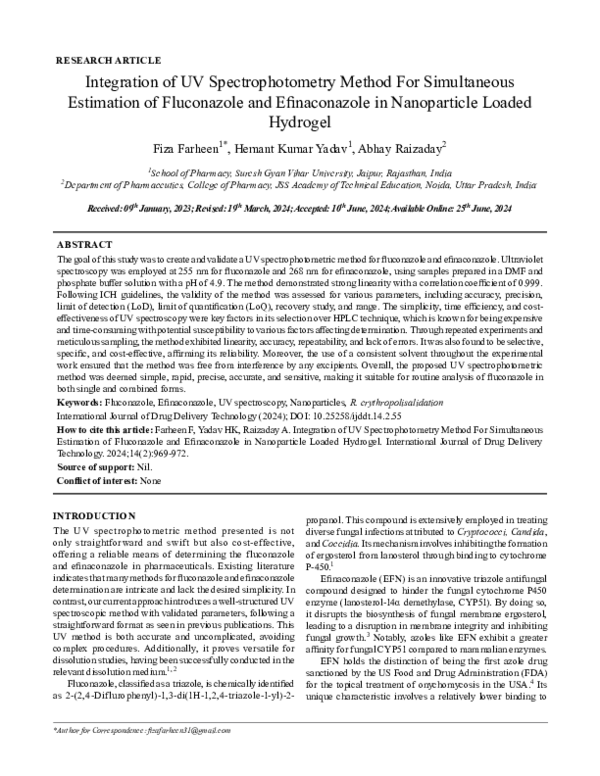(PDF) Integration of UV Spectrophotometry Method For Simultaneous ...
