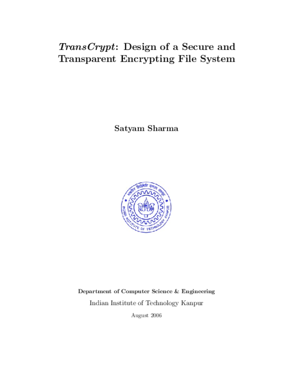 (PDF) Transcrypt: Design of a secure and transparent encrypting file system