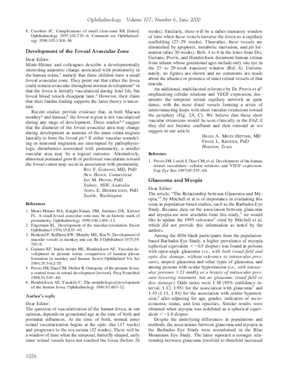 (PDF) Development of the foveal avascular zone