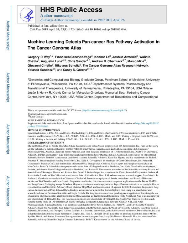 (PDF) Machine Learning Detects Pan-cancer Ras Pathway Activation in The ...