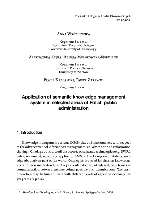 (PDF) Application of semantic knowledge management system in selected ...