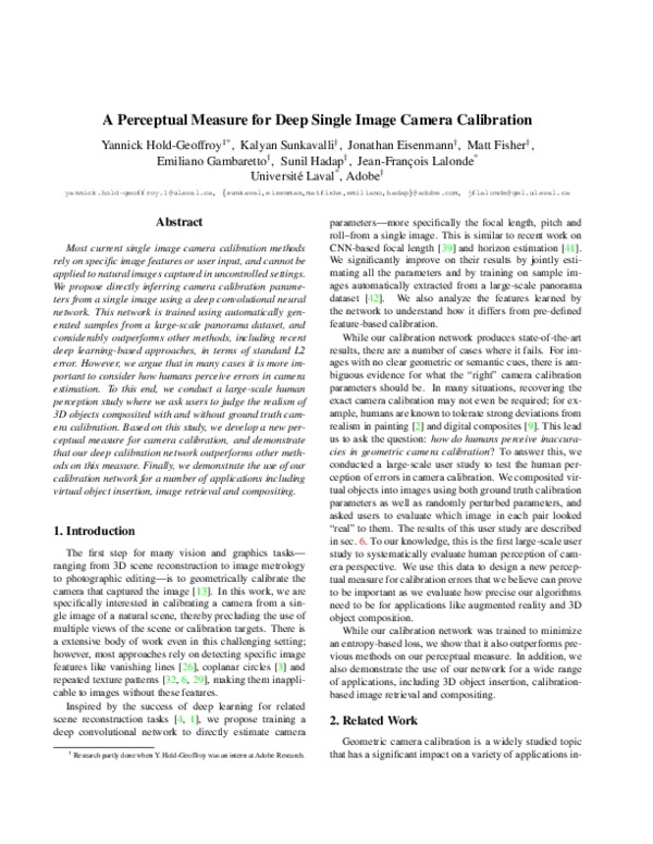 (PDF) A Perceptual Measure for Deep Single Image Camera Calibration