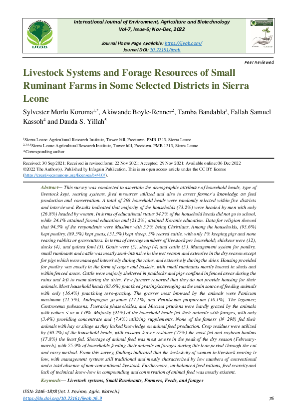 (PDF) Livestock Systems and Forage Resources of Small Ruminant Farms in ...