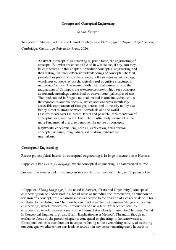 (PDF) Concepts and Conceptual Engineering