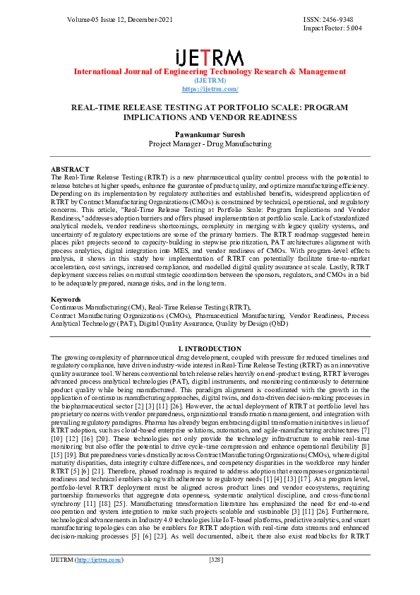 (PDF) REAL-TIME RELEASE TESTING AT PORTFOLIO SCALE: PROGRAM ...