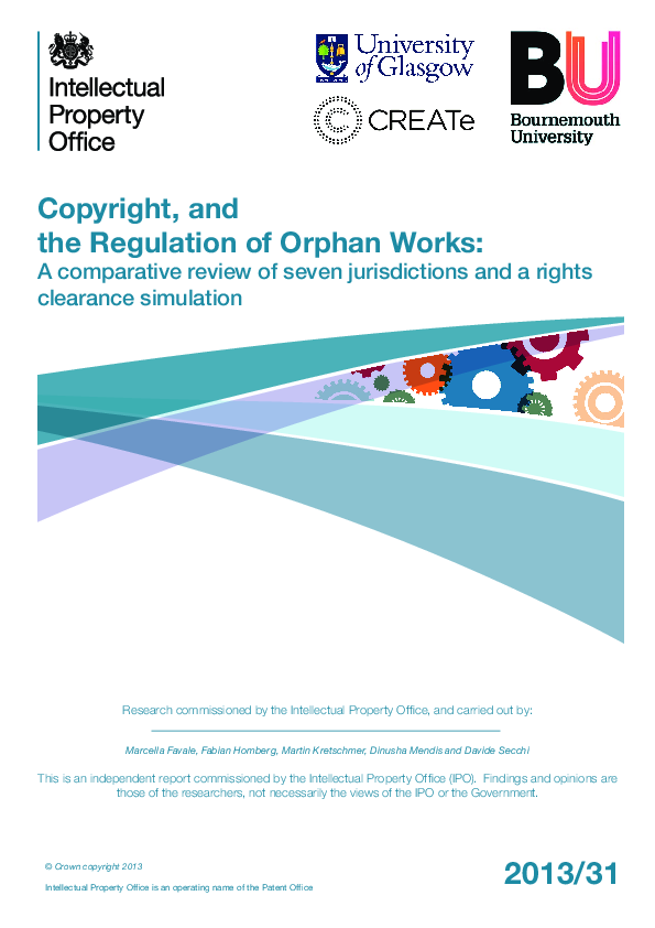 (PDF) Copyright, and the Regulation of Orphan Works: A Comparative ...