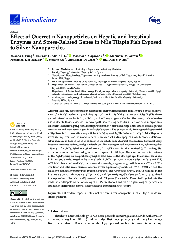 (PDF) Effect of Quercetin Nanoparticles on Hepatic and Intestinal ...