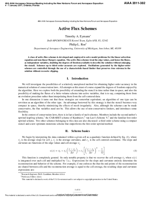 (PDF) Active Flux Schemes