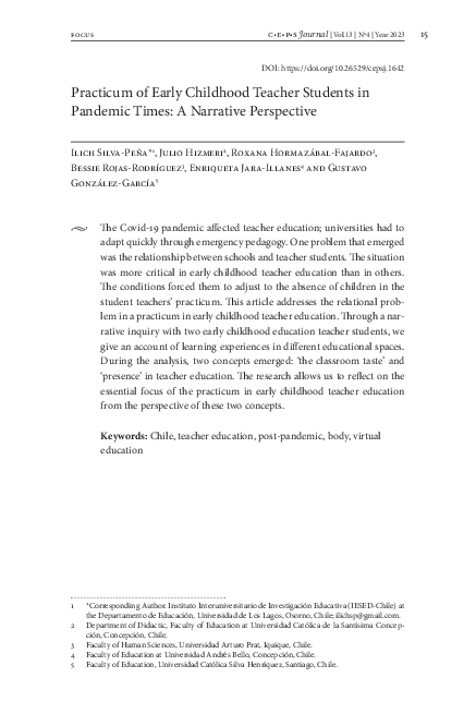 (PDF) Practicum of Early Childhood Teacher Students in Pandemic Times ...