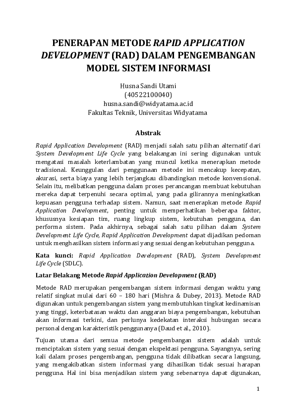 (PDF) PENERAPAN METODE RAPID APPLICATION DEVELOPMENT (RAD) DALAM ...