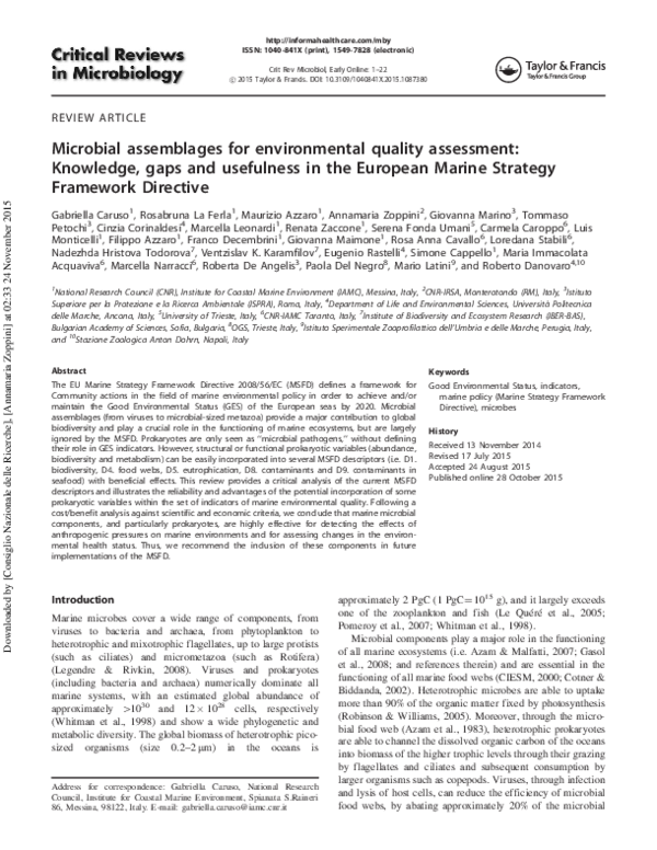 (PDF) Microbial assemblages for environmental quality assessment ...
