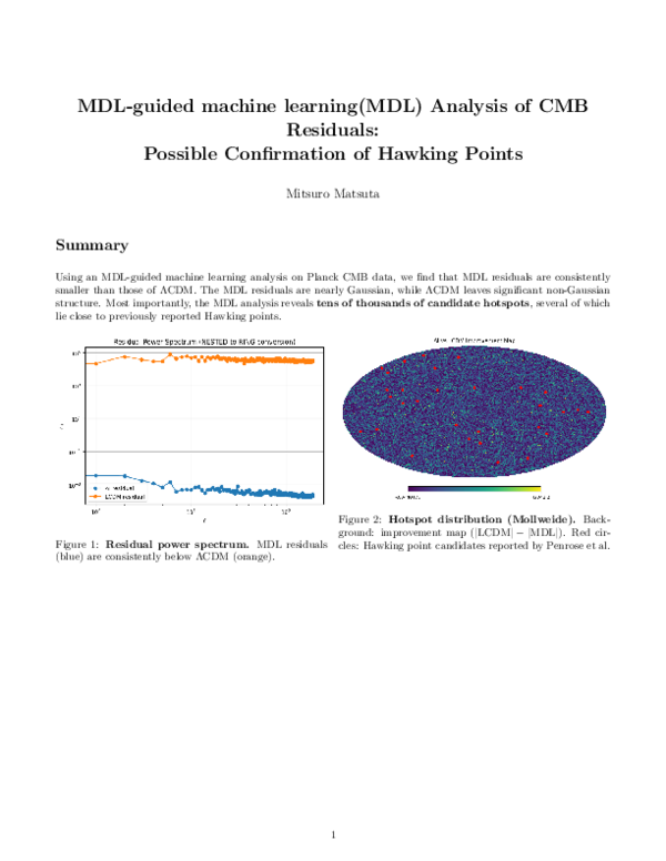 (PDF) MDL-guided Machine Learning Analysis of CMB Residuals: Possible ...