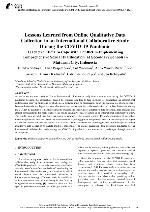 (PDF) Lessons Learned from Online Qualitative Data Collection in an ...