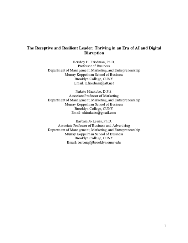 (PDF) The Receptive and Resilient Leader: Thriving in an Era of AI and ...
