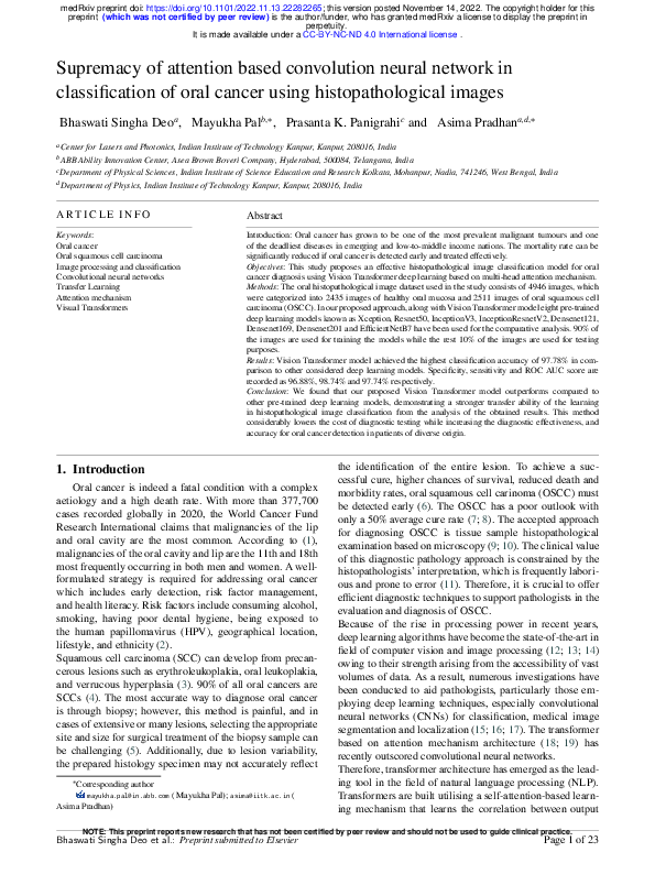 (PDF) Supremacy of attention based convolution neural network in ...