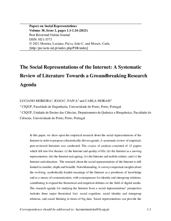 (PDF) The Social Representations of the Internet: A Systematic Review ...
