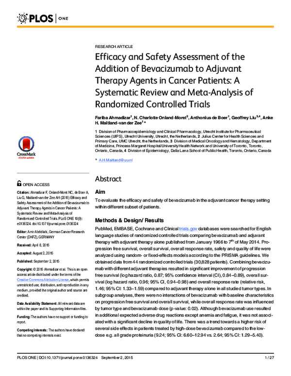 (PDF) Efficacy and Safety Assessment of the Addition of Bevacizumab to ...