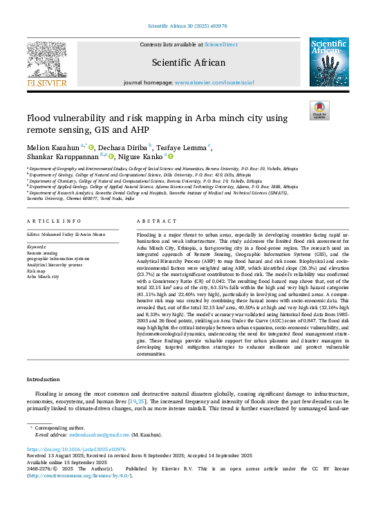 (PDF) Flood vulnerability and risk mapping in Arba minch city using ...