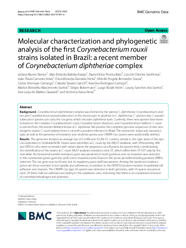 (PDF) Molecular characterization and phylogenetic analysis of the first ...