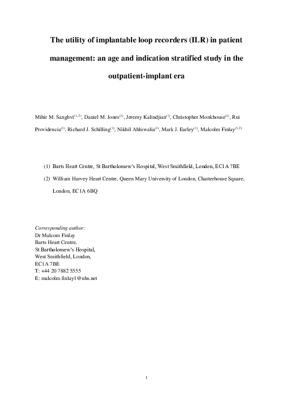 (PDF) The utility of implantable loop recorders in patient management ...