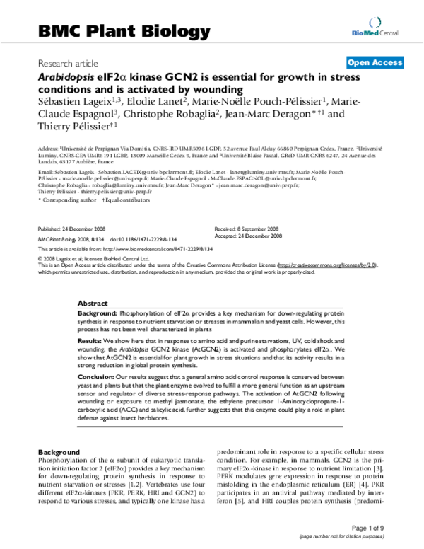 (PDF) BMC Plant Biology BioMed Central