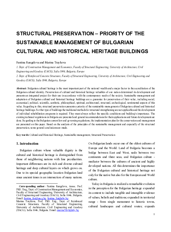 (PDF) Structural Preservation—Priority of the Sustainable Management of ...