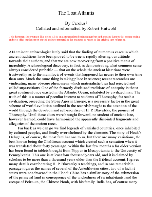 (PDF) The Lost Atlantis, by Carolus