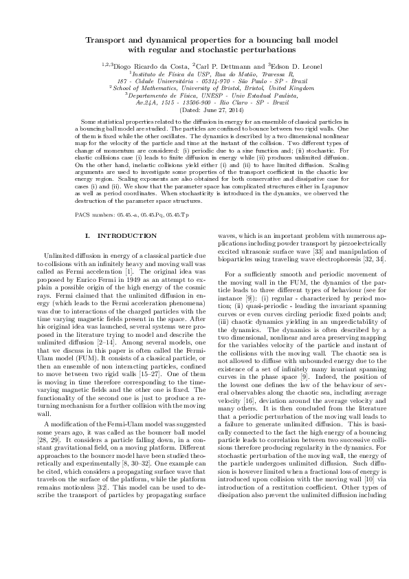 (PDF) Transport and dynamical properties for a bouncing ball model with ...